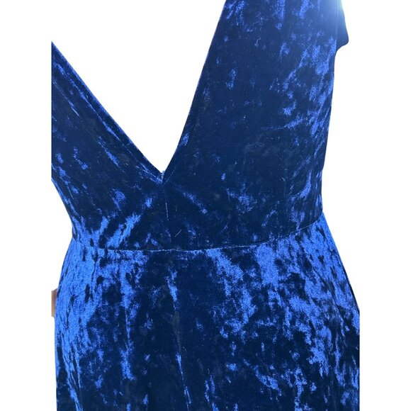 h&m Divided Womens Sleeveless Velvet Mini Dress Size 8 Midnight Blue Glam - Picture 6 of 6